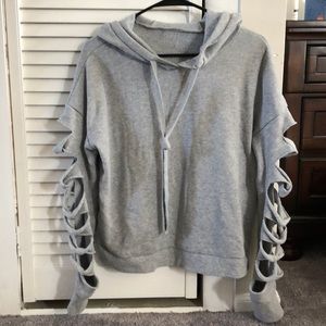 ALO Yoga ripped sleeve hoodie